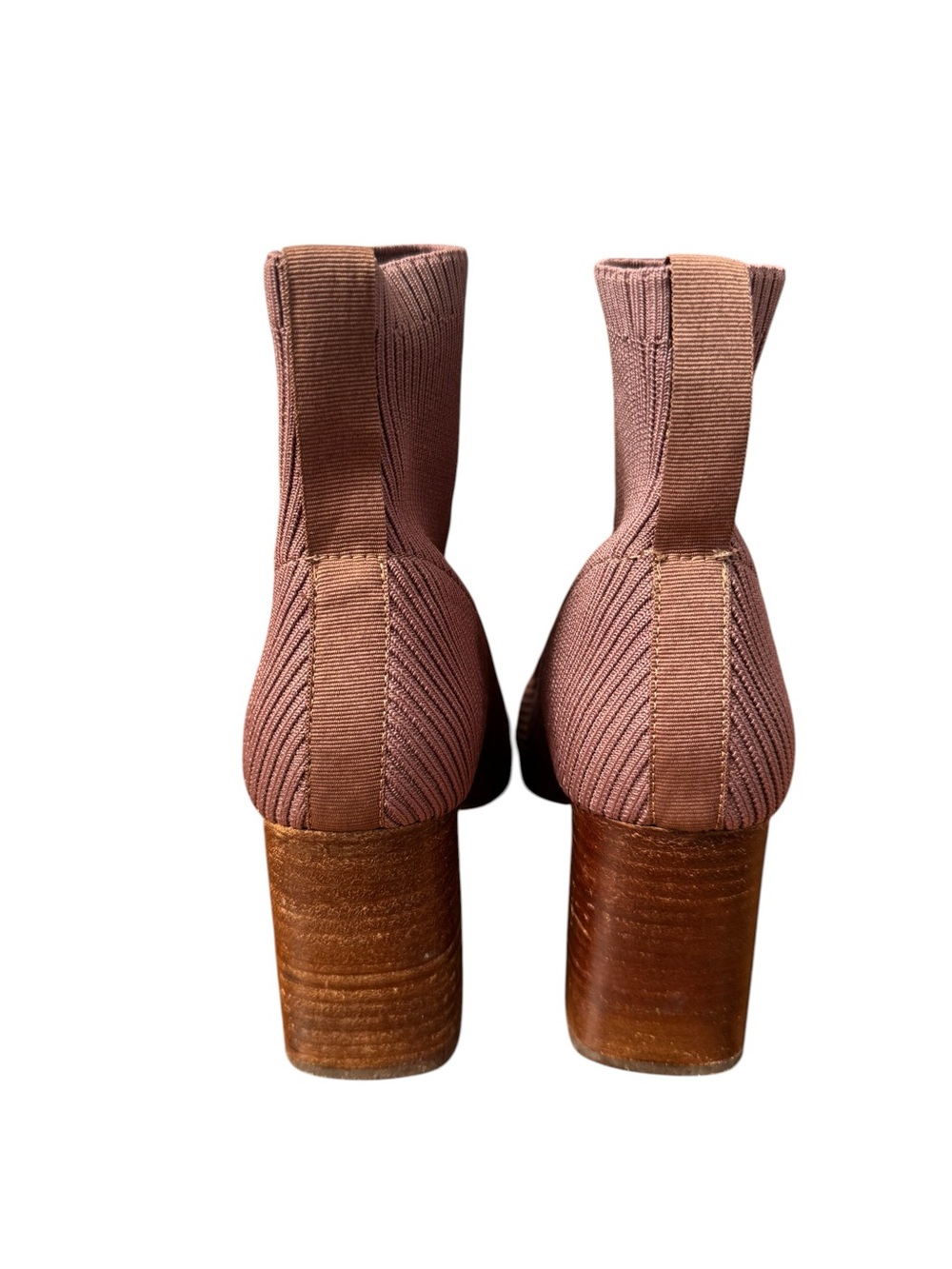 Steven Ribbed Knit Sock Ankle Boots in Dusty Rose - Picture 3 of 3